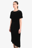 St. John Black Velvet Midi Dress Size 6