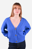 St.John Blue Wool/Cashmere Knit Cardigan Size S