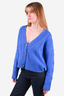 St.John Blue Wool/Cashmere Knit Cardigan Size S