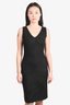 St. John Couture Black Shimmer Patterned Midi Dress Size 2