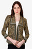 St. John Couture Green/Gold Cardigan Size 4