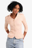 St. John Orange Tweed 3/4 Sleeve Zip Cardigan Size 0