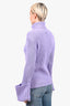 St. John Purple Wool Flared Cuff Sleeve Turtleneck Sweater Size S