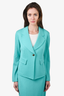 St. John Turquoise Wool Knit Blazer Size 6