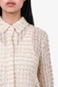 St. John White/Yellow Sheer Tweed Button-Up Shirt Size 6