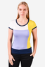 St. John Yellow/Purple Colour Block T-Shirt Size P