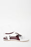 Staud White Leather Cutout Flat Sandals Size 40