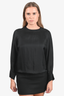 Stella McCartney Black Wool Drop Waist Midi Dress Size 42