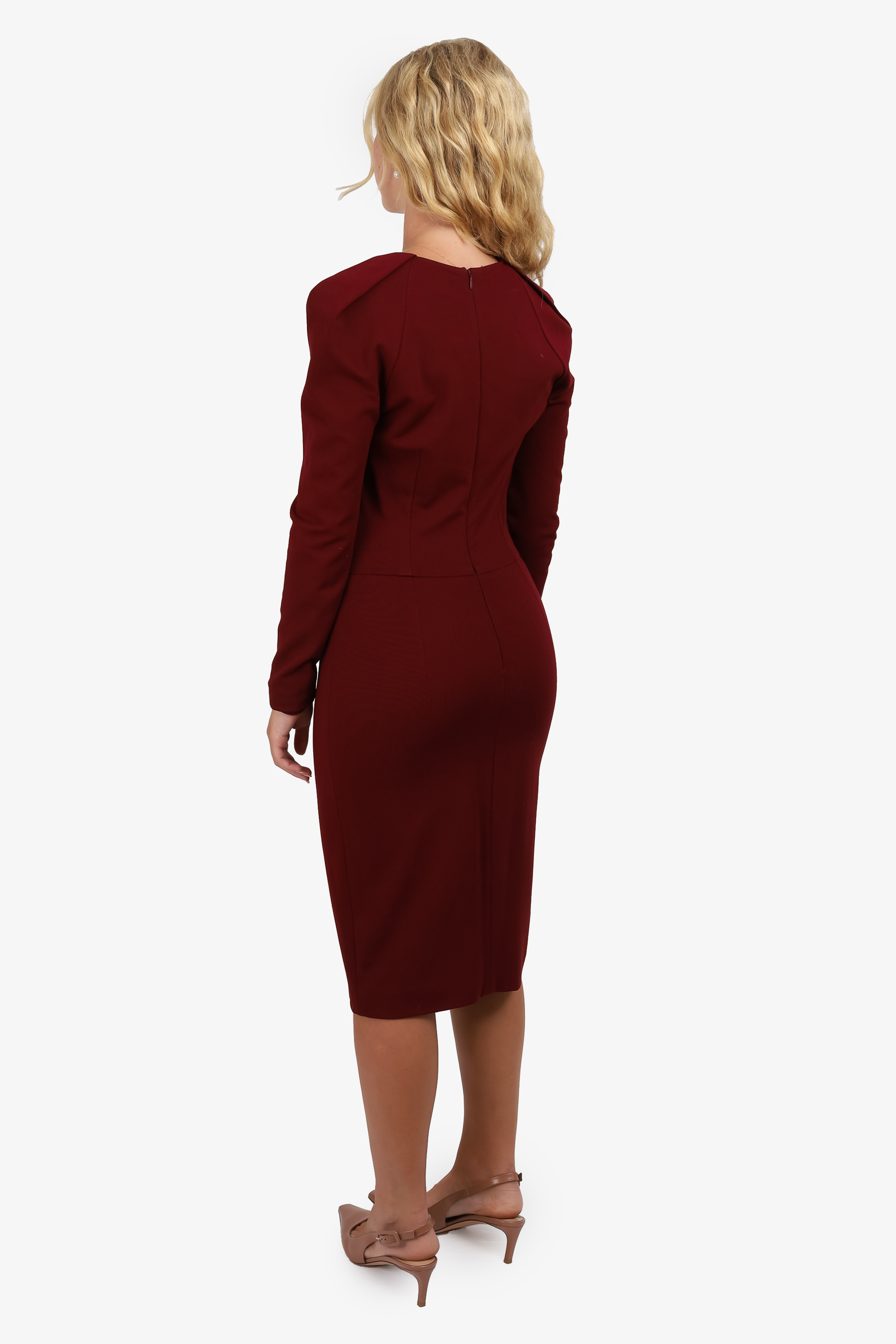Stella McCartney Burgundy V-Neck Dress Size 40  Mine & Yours