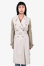 Stella McCartney Cream/Green Double Breasted Trench Coat Size 40