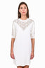 Stella McCartney White Lace Detailed 3/4 Sleeve Mini Dress Size 38