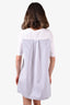 Stella McCartney White and Blue Stripe T-Shirt Dress Size 36