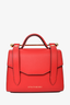 Strathberry Red Leather Mini Handle Crossbody Bag