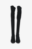 Stuart Weitzman Black Suede Knee High Block Heel Boots Size 7.5