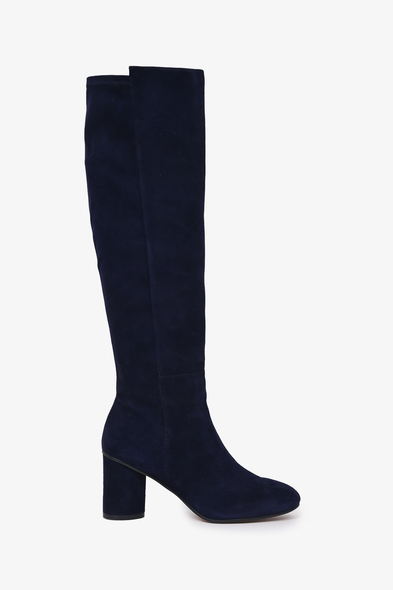 Navy suede knee boots best sale