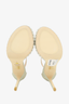 Stuart Weitzman Silver Glitter 'Nudistjune' Pearl Sandals Size 7