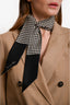 Christian Dior Cream/Black Silk Houndstooth Twilly