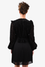 The Kooples Black Leopard Velvet Pleated Mini Dress Size 2