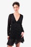 The Kooples Black Polkadot Velvet Mini Dress Size 2