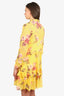 The Kooples Yellow/Pink Floral Long Sleeve Ruffle Dress Size M
