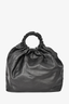 The Row Black Leather Crinkle Handle Tote