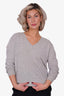 The Row Grey Cashmere V-Neck Sweater