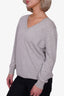 The Row Grey Cashmere V-Neck Sweater