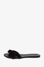The Row Purple Leather/Mink Fur 'Hollie' Slides Size 36.5