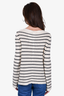The Row White/Black Cashmere/Silk Striped Sweater Size XS
