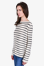 The Row White/Black Cashmere/Silk Striped Sweater Size XS