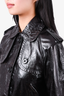 Theory Black Patent Leather Cropped Peacoat Size S