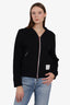 Thom Browne Black Cotton Zip-Up Sweatshirt Size 0