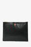 Thom Browne Black Dog Embossed Leather Zip Pouch