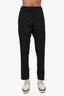 Thom Browne Black Wool Blend Dress Pants with Striped Adjustable Waist Detail Size 4 Mens