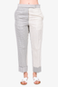 Thom Browne Grey/Cream Multi-Striped Cuffed Trousers Size 40