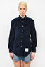 Thom Browne Navy Blue Corduroy/Blue Denim Button Up Shirt Size 1 Mens