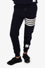Thom Browne Navy Cotton Striped Sweatpants Size 1