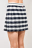 Thom Browne White/Navy Blue Gingham Knit Mini Skirt Size 40
