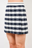 Thom Browne White/Navy Blue Gingham Knit Mini Skirt Size 40
