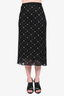 Tibi Black Sequin Detail Midi Skirt Size 10