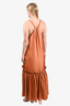 Tibi Copper Sleeveless Drop Waist Midi-Dress Size 0