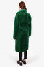 Tibi Green Faux Fur Belted Coat Size M