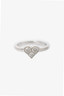 Tiffany & Co. 18K Platinum Gold Three Diamond Hearts Ring Size 4.5