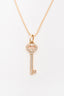 Tiffany & Co. 18K Rose Gold Mini Diamond Vintage Oval Key Pendant Beaded Necklace
