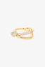 Tiffany & Co. 18K Yellow Gold 0.31ct Diamond Double Row Ring Knot Ring Size 5