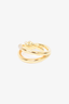 Tiffany & Co. 18K Yellow Gold 0.31ct Diamond Double Row Ring Knot Ring Size 5