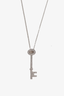 Tiffany & Co. Platinum Diamond Key Pendent Necklace