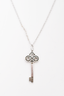 Tiffany & Co. Platinum Diamond Mini 'Fleur de Lis' Key Pendant Necklace