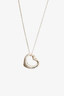 Tiffany & Co. Sterling Silver Open Heart Pendant Necklace with Diamond