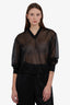 Toga Pulla Black Sheer V-Neck Blouse Size 36